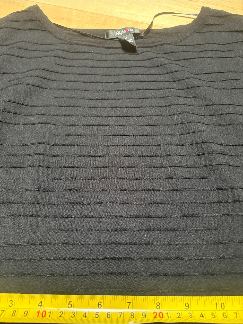 Style & Co. Black Ribbed Wide-Sleeve Knit Topper - Picture 5 of 7